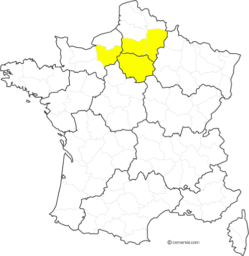 carte de France avec départements d'intervention